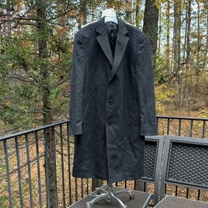 Tom James Men's Gray Overcoat 80% wool 20% cashmere sz. 46L